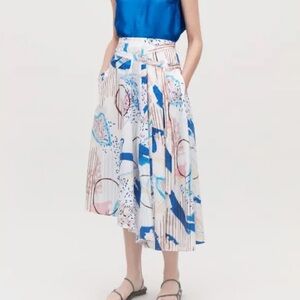 COS Midi Skirt Abstract Print Asymmetrical Artsy Unique Size 2